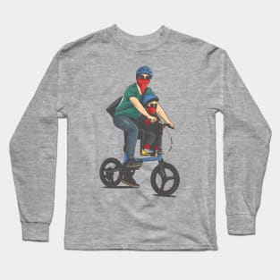 father and son ride bicycle Long Sleeve T-Shirt